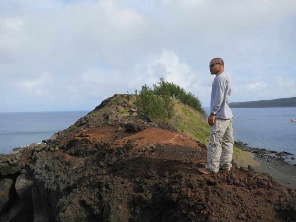 Sandy surveys the island